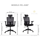 Cadeira Presidente Pelegrin Pel-2180 Tela Mesh Preta