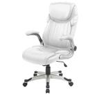 Cadeira Presidente Pelegrin Pel-4209 Em Couro Pu Branca