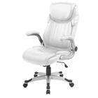 Cadeira Presidente Pelegrin Pel-4209 Em Couro Pu Branca