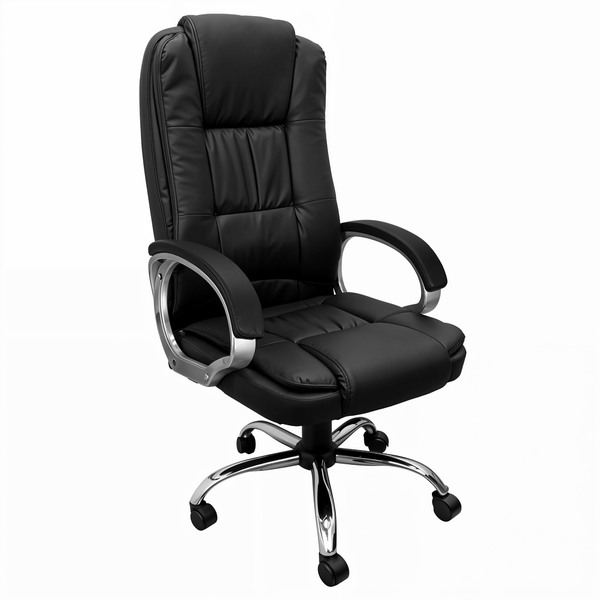 Cadeira Presidente Poltrona Para Escritório Giratória Couro C