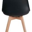 Cadeira Preta Mostruário Com Pés De Madeira