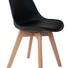 Cadeira Preta Para Comércio  Com Pés De Madeira