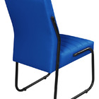 Cadeira Recepção Escritorio Estofada Em Couro Sintetico Azul-