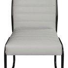 Cadeira Recepção Escritorio Estofada Em Couro Sintetico Gelo