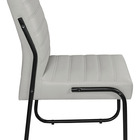 Cadeira Recepção Escritorio Estofada Em Couro Sintetico Gelo