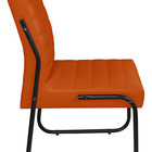 Cadeira Recepção Escritorio Estofada Em Couro Sintetico Laran