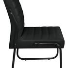 Cadeira Recepção Escritorio Estofada Em Couro Sintetico Preto