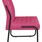 Cadeira Recepção Escritorio Estofada Em Couro Sintetico Rosa