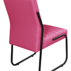 Cadeira Recepção Escritorio Estofada Em Couro Sintetico Rosa