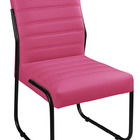 Cadeira Recepção Escritorio Estofada Em Couro Sintetico Rosa