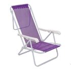 Cadeira Reclinável Aço 8 Posições Lilás