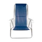 Cadeira Reclinavel Mor Aluminio 8 Posiçoes Azul Marinho