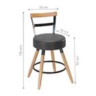 Cadeira Redonda Estofada Jaipur Preto