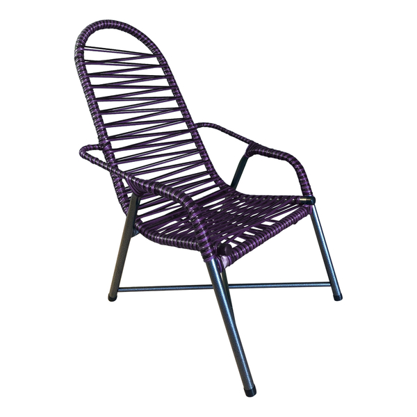 Cadeira Reforçada Adulto Fio Duplo Luxo Lilás E Preto