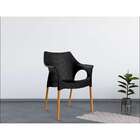 Cadeira Relic Com Braço Preta E Madeira