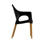 Cadeira Relic Com Braço Preta E Madeira