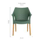 Cadeira Relic Com Braço Verde Alecrim E Madeira