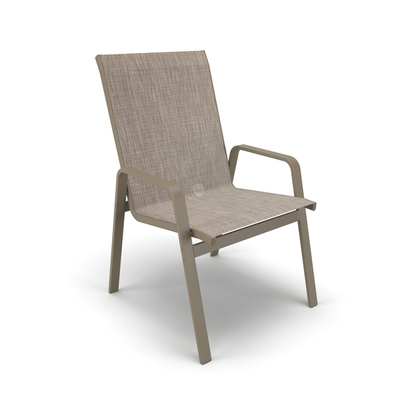 Cadeira Riviera Piscina Praia Alumínio Fendi Tela Mocca