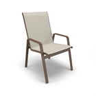 Cadeira Riviera Piscina Praia Alumínio Marrom Tela Bege