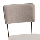 Cadeira Roma Linho Bege Base Aço Dourado - Ooca Móveis