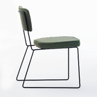 Cadeira Roma Linho Verde Base Aço Preto - Ooca Móveis