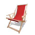 Cadeira Rustic Pinus - Lona - Vermelho