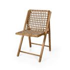 Cadeira Rústica Em Madeira E Corda Náutica - Natural