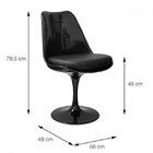 Cadeira Saarinen Abs Preta Almofada Em Pu Branca - Or Design