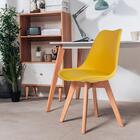 Cadeira Saarinen Amarela - Base Wood