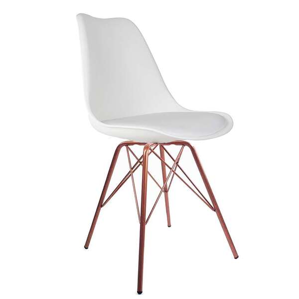 Cadeira Saarinen Branca - Base Tower Cobre