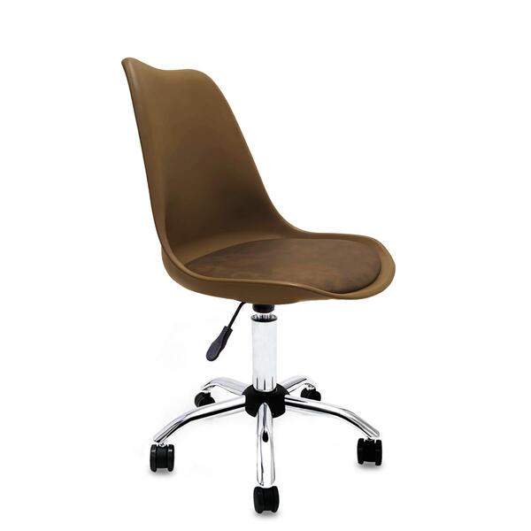 Cadeira Saarinen Empório  Office Cromada Marrom