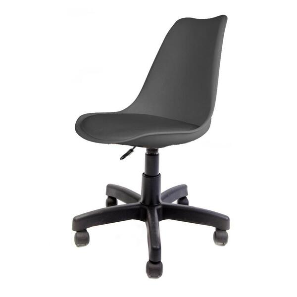 Cadeira Saarinen Pp Cinza Office Base Preto