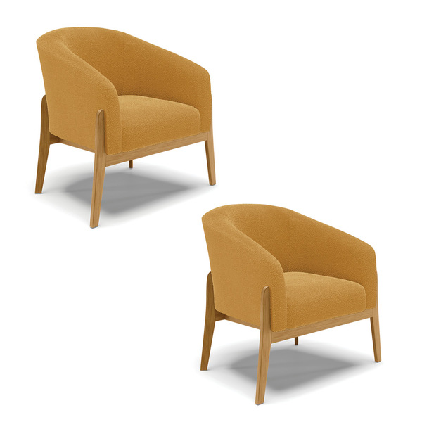 Cadeira Sala De Jantar Base De Madeira Kit 2 Stella Bouclê D0