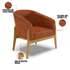 Cadeira Sala De Jantar Base De Madeira Kit 2 Stella Sintético