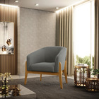 Cadeira Sala De Jantar Base De Madeira Kit 2 Stella Suede D03