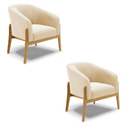 Cadeira Sala De Jantar Base De Madeira Kit 2 Stella Suede D03