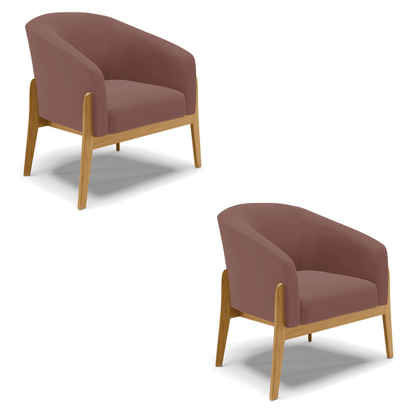 Cadeira Sala De Jantar Base De Madeira Kit 2 Stella Veludo D0