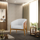 Cadeira Sala De Jantar Base De Madeira Stella Noz/linho D03 -