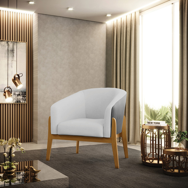 Cadeira Sala De Jantar Base De Madeira Stella Pto/linho D03 -