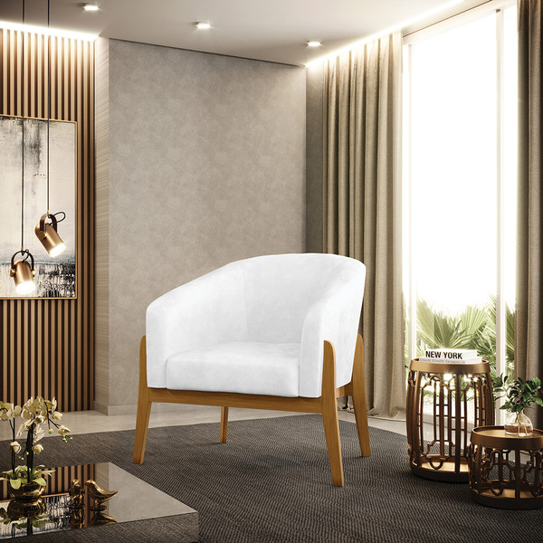 Cadeira Sala De Jantar Base De Madeira Stella Sintético Pu D0