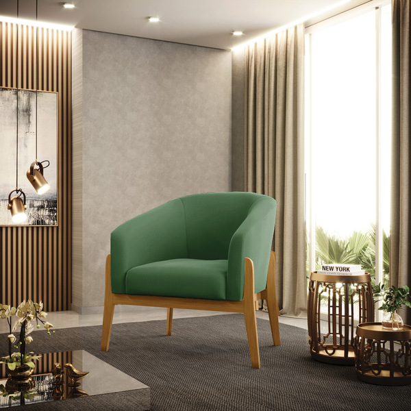 Cadeira Sala De Jantar Base De Madeira Stella Suede D03 - D'r