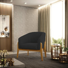 Cadeira Sala De Jantar Base De Madeira Stella Veludo D03 - D'