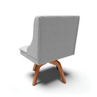 Cadeira Sala De Jantar Base Giratória Madeira Mm35 Liz Linho