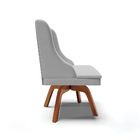 Cadeira Sala De Jantar Base Giratória Madeira Mm35 Liz Linho