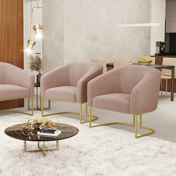 Cadeira Sala De Jantar Base Industrial Dourada Kit 2 Stella B