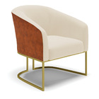 Cadeira Sala De Jantar Base Industrial Dourada Stella Noz/lin