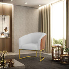 Cadeira Sala De Jantar Base Industrial Dourada Stella Noz/lin