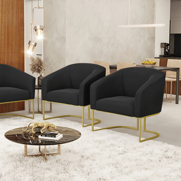 Cadeira Sala De Jantar Base Industrial Dourado Kit 2 Stella S