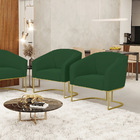 Cadeira Sala De Jantar Base Industrial Dourado Kit 2 Stella V