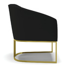 Cadeira Sala De Jantar Base Industrial Dourado Stella Linho D